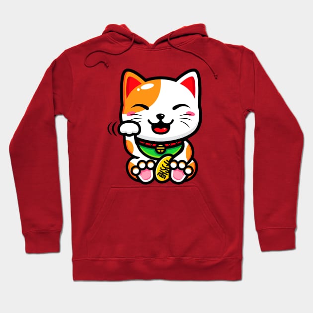 Kawaii Maneki Kitty Hoodie by machmigo